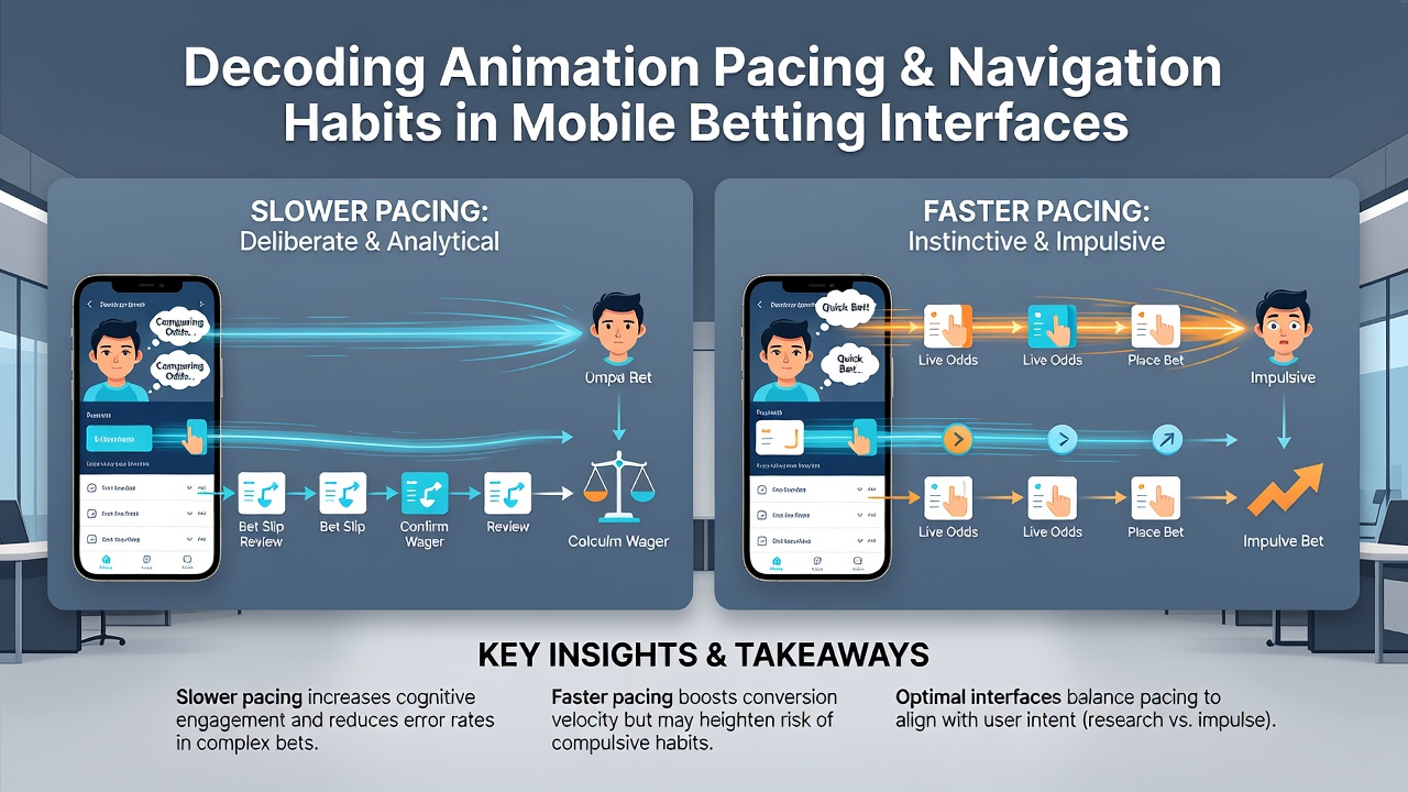 Side-by-side comparison of fast and slow animation sequences in mobile betting apps