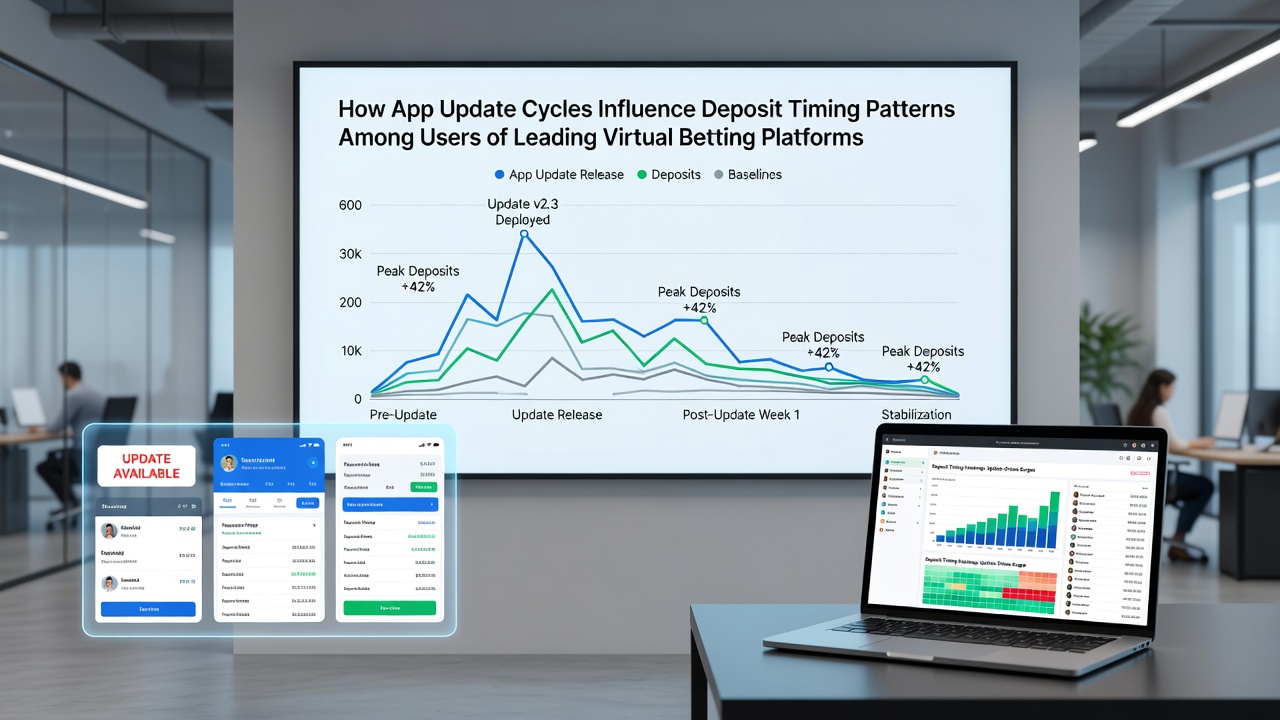 Analytics dashboard displaying deposit volume fluctuations aligned with app version releases