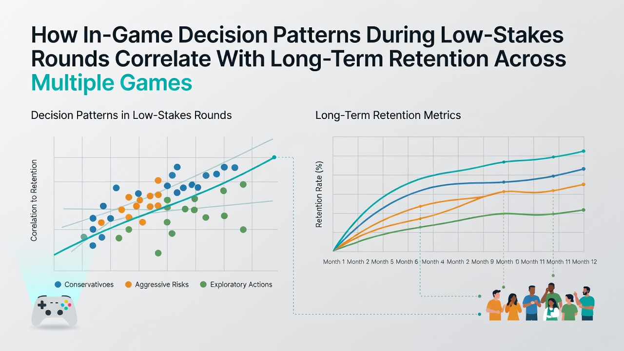 Analytics dashboard displaying retention curves segmented by low-stakes decision clusters across jurisdictions
