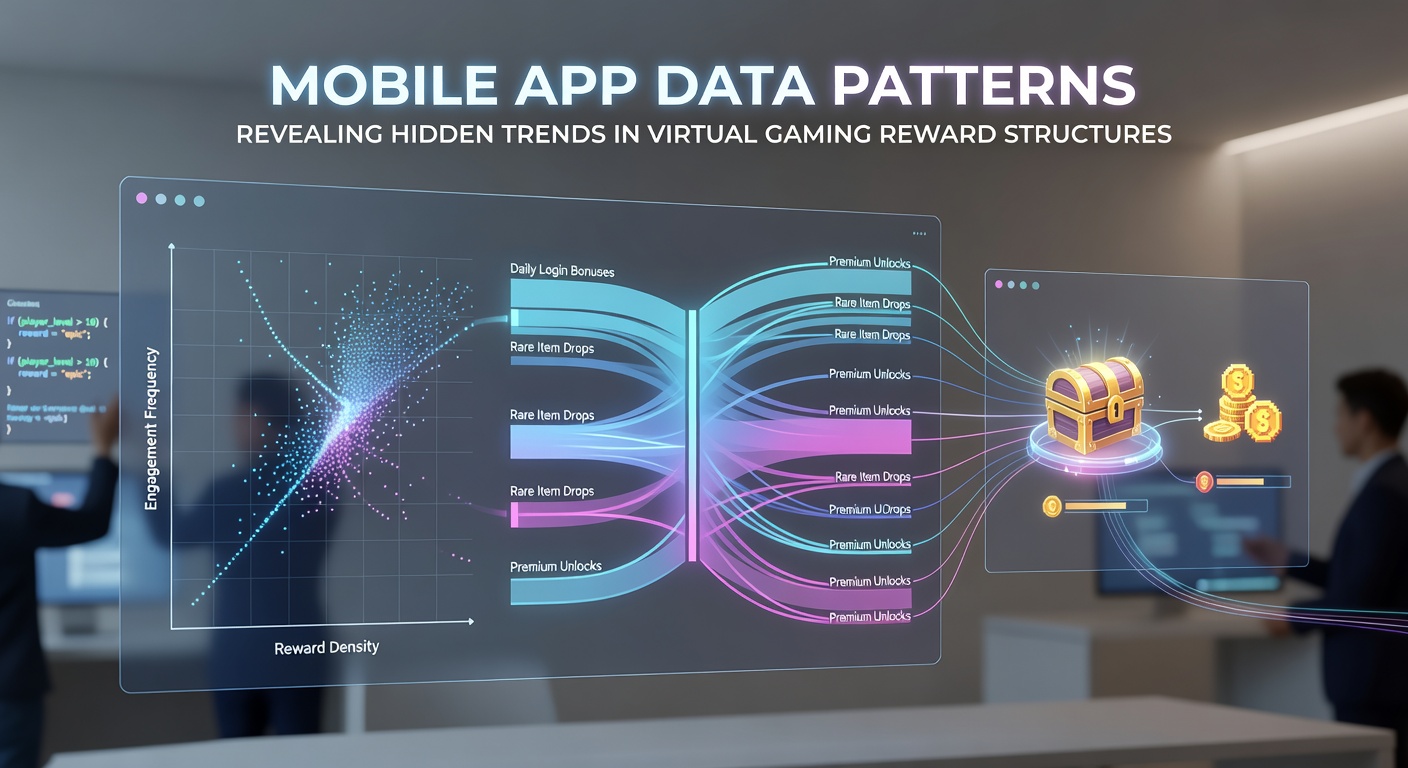 Visualization of virtual gaming reward trends and player retention statistics