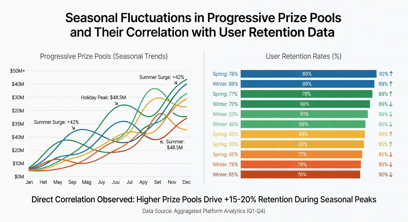 Infographic illustrating jackpot pool sizes versus retention percentages in various global markets