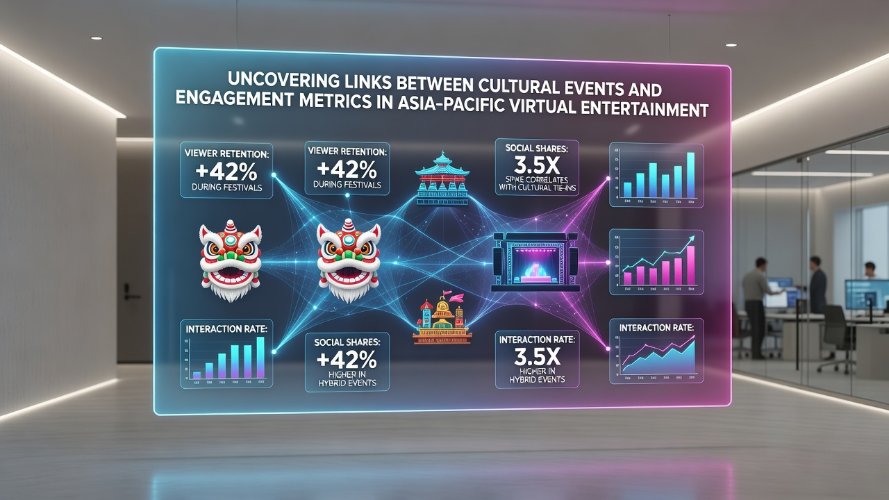 Data visualization of engagement spikes on virtual platforms during cultural events